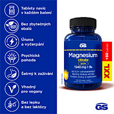 GS Magnesium citrate PURE 1340 mg + B6, 100+30 tablet XXL