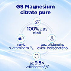 GS Magnesium citrate pure 1340 mg + B6, 70+40 tablet NAVÍC, dárkové balení