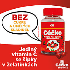 GS Céčko se šípky, želatinky bez cukru, 50 ks, dárkové balení