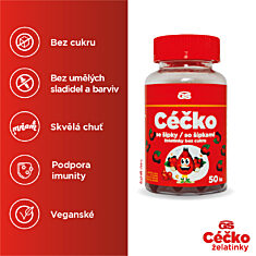 GS Céčko se šípky, želatinky bez cukru, 50 ks, dárkové balení