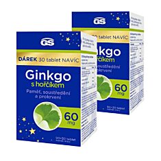 GS Ginkgo 60 mg s hořčíkem, 2 x 90+30 tablet NAVÍC, dárkové balení 2023