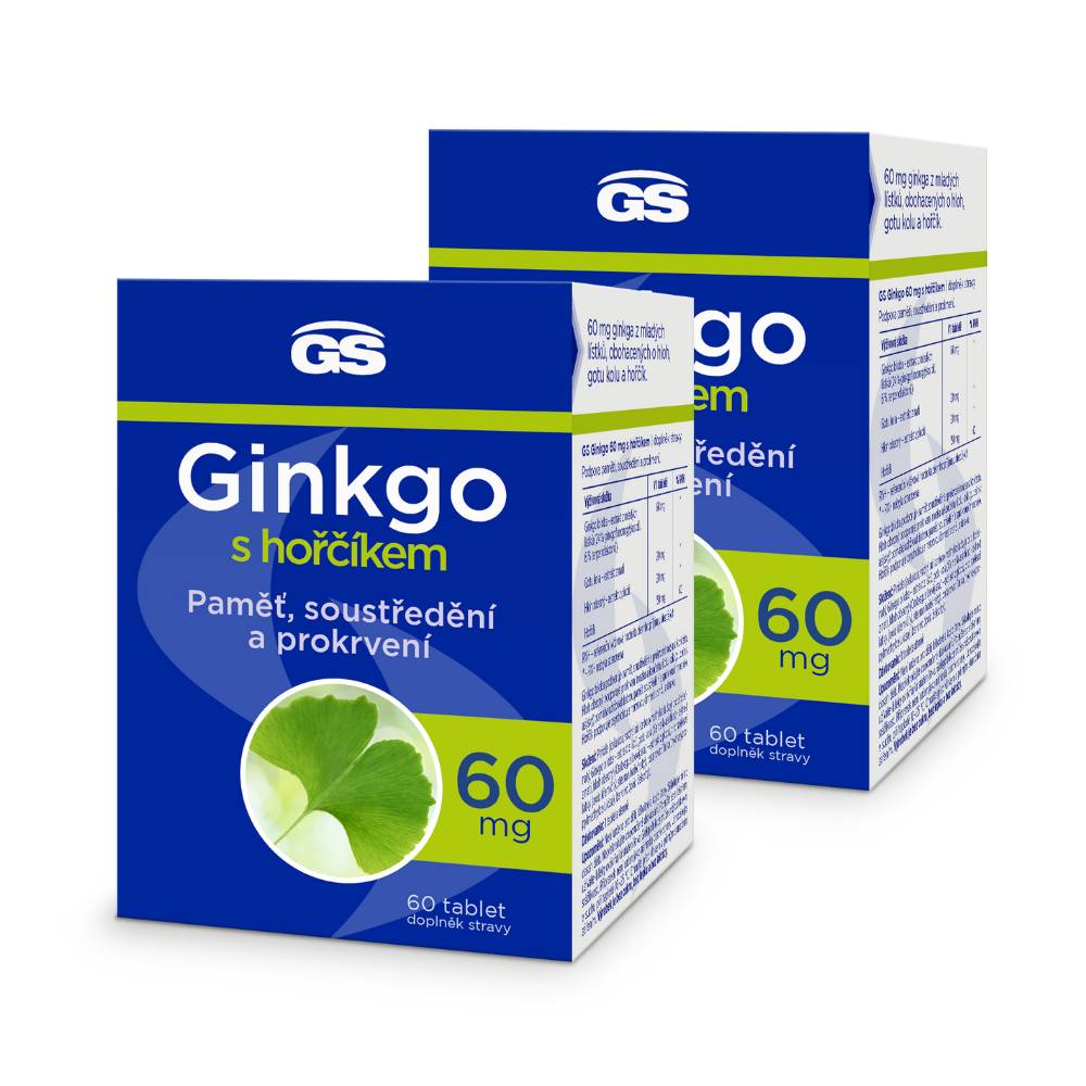 GS Ginkgo 60 mg s hořčíkem, 2 × 60 tablet
