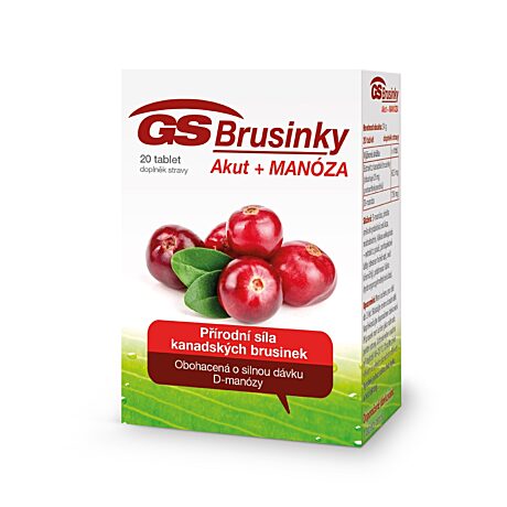 GS Brusinky Akut + manosa, 20 tablet