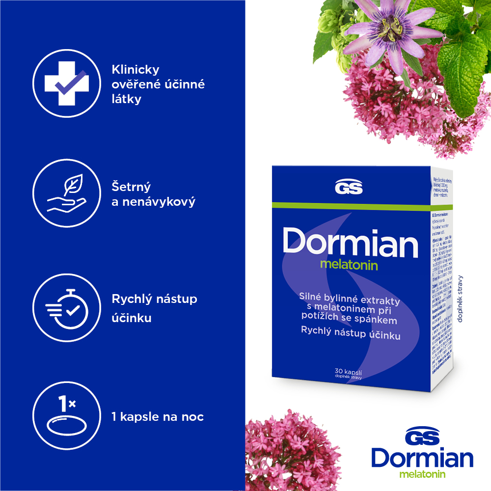 GS Dormian melatonin, 30 kapslí (obrázek 6)