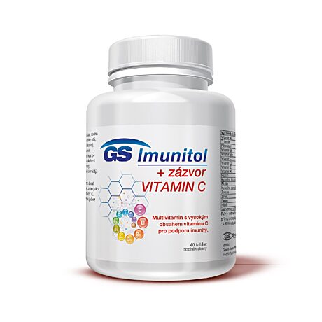GS Imunitol + zázvor s vysokým obsahem vitaminu C pro podporu imunity, 40 tablet
