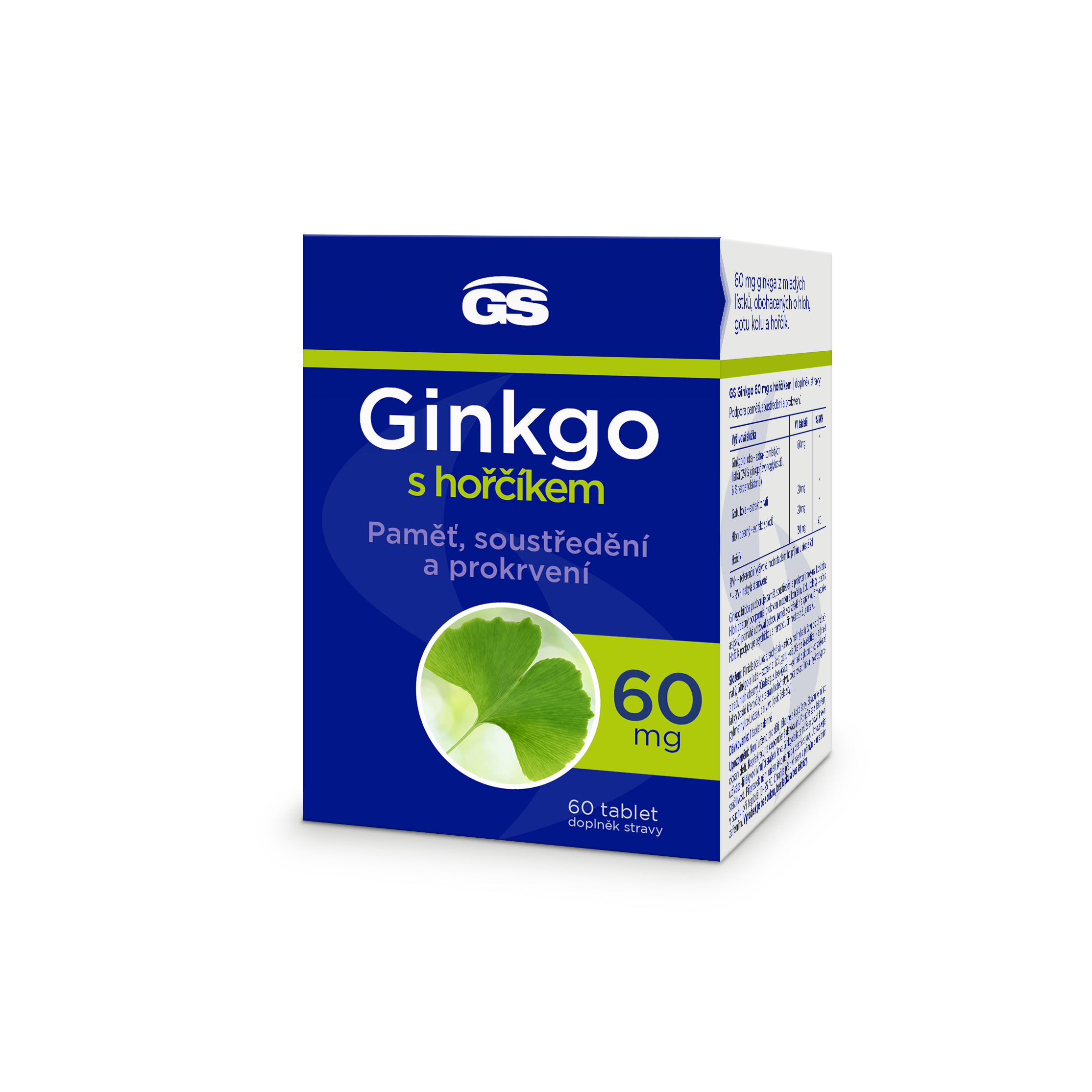 GS Ginkgo 60 mg s hořčíkem, 60 tablet