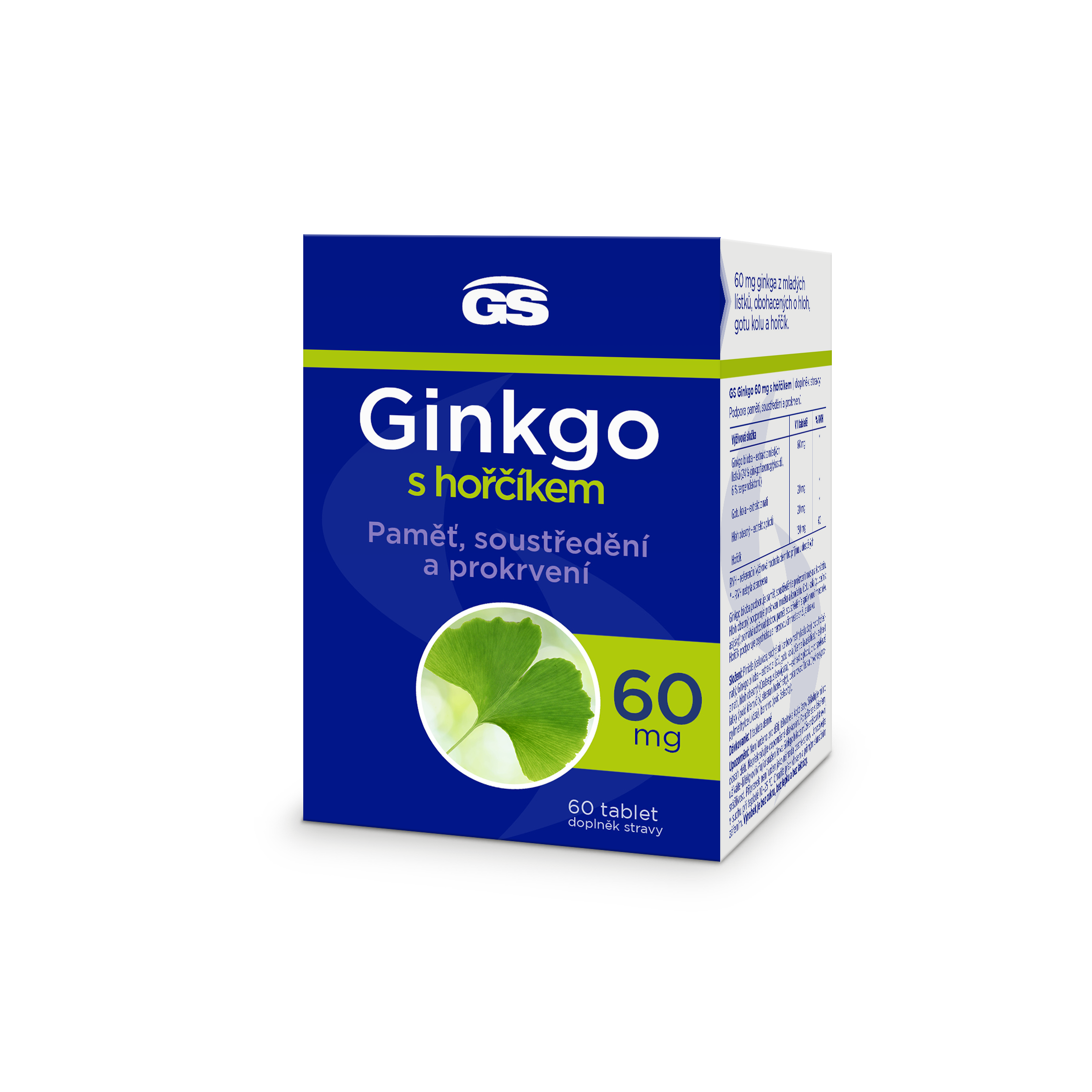GS Ginkgo 60 mg s hořčíkem, 60 tablet