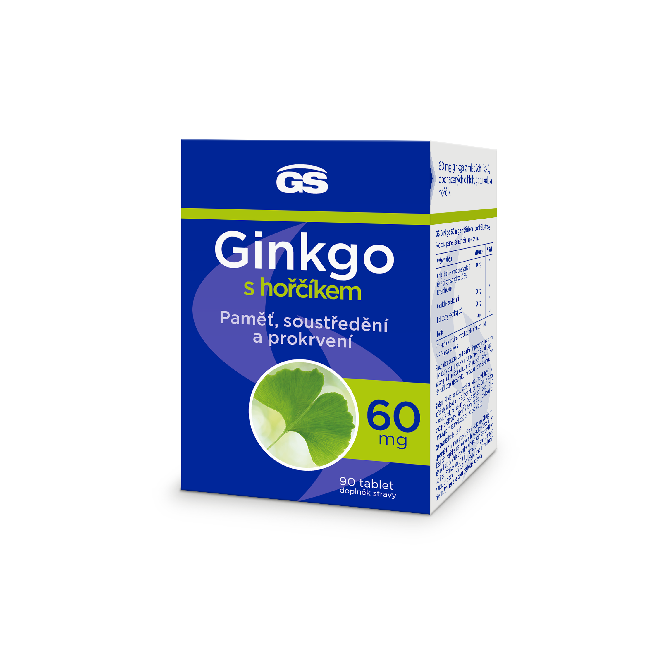 GS Ginkgo 60 mg s hořčíkem, 90 tablet