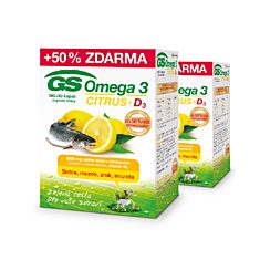 GS Omega 3 CITRUS + D3, 2 × 150 kapslí