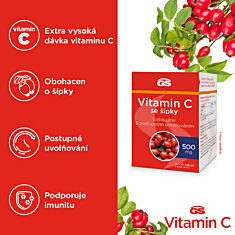 GS Vitamin C 500 + šípky, 50+10 tablet