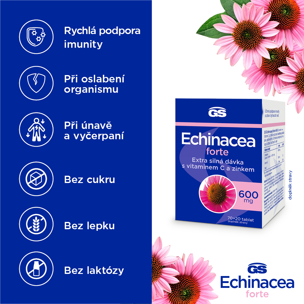 GS Echinacea Forte 600, 70+20 tablet (obrázek 5)