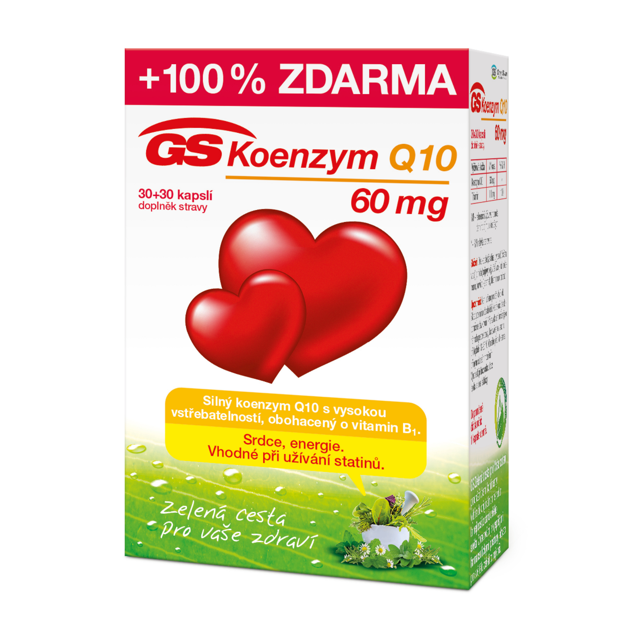 GS Koenzym Q10 60 mg, 30+30 kapslí