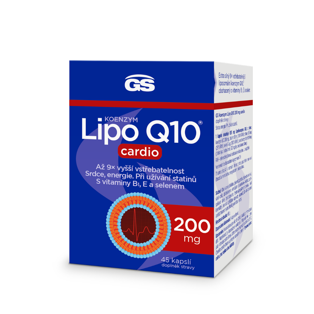 GS Koenzym Lipo Q10 200 mg cardio, 45 kapslí