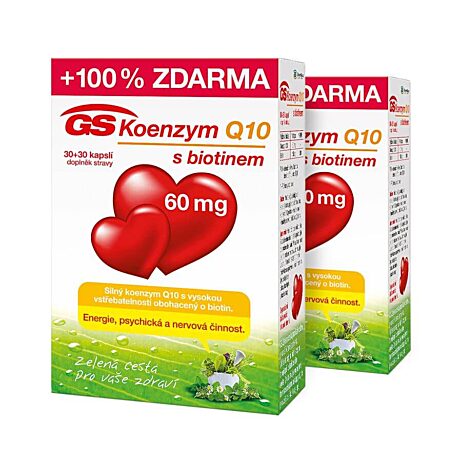 GS Koenzym Q10 s biotinem 60 mg, 2 × 60 kapslí