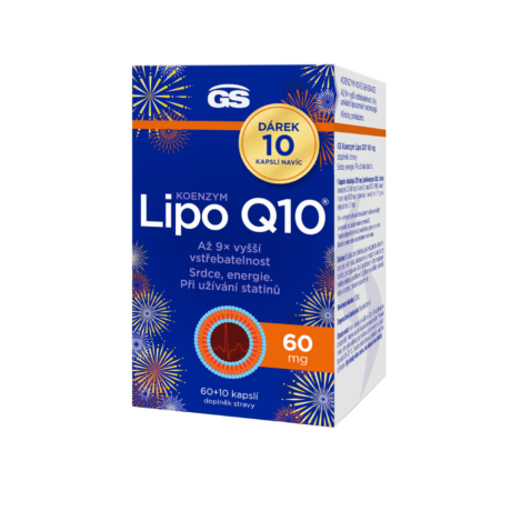 GS Koenzym Lipo Q10 60 mg, 60+10 kapslí NAVÍC, dárkové balení 2025