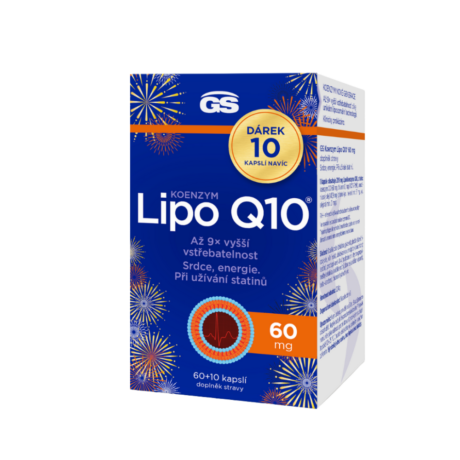GS Koenzym Lipo Q10 60 mg, 60+10 kapslí NAVÍC, dárkové balení 2025