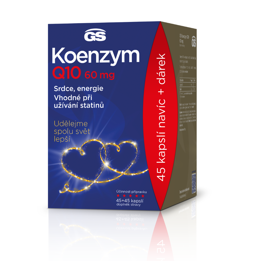 GS Koenzym Q10 60 mg, 45+45 kapslí, dárkové balení 2022