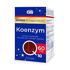 GS Koenzym Q10 60 mg, 60+10 kapslí NAVÍC, dárkové balení 2023
