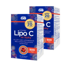 GS Vitamin Lipo C 500 mg se šípky, 2 x 90+20 kapslí NAVÍC, dárkové balení 2025