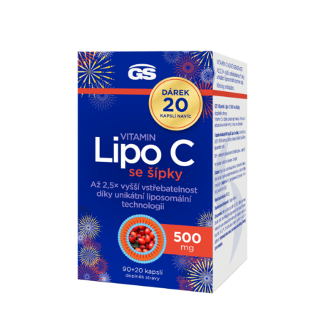 GS Vitamin Lipo C 500 mg se šípky, 90+20 kapslí NAVÍC, dárkové balení