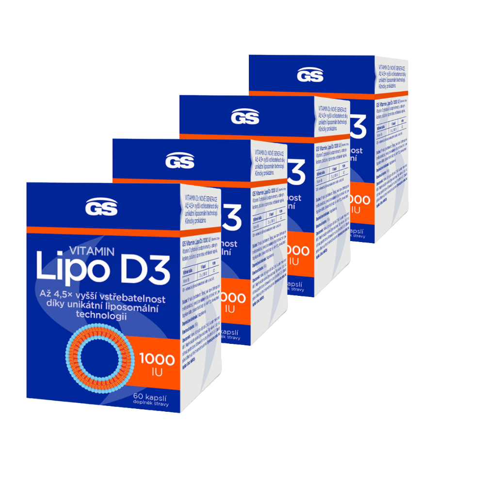 GS Vitamin Lipo D3 1000 IU, 4 × 60 kapslí