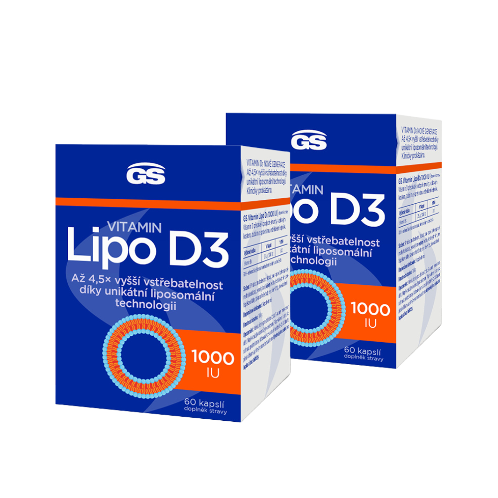 GS Vitamin Lipo D3 1000 IU, 2 × 60 kapslí