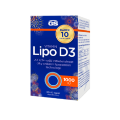 GS Vitamin Lipo D3 1000 IU, 60+10 kapslí NAVÍC, dárkové balení 2025