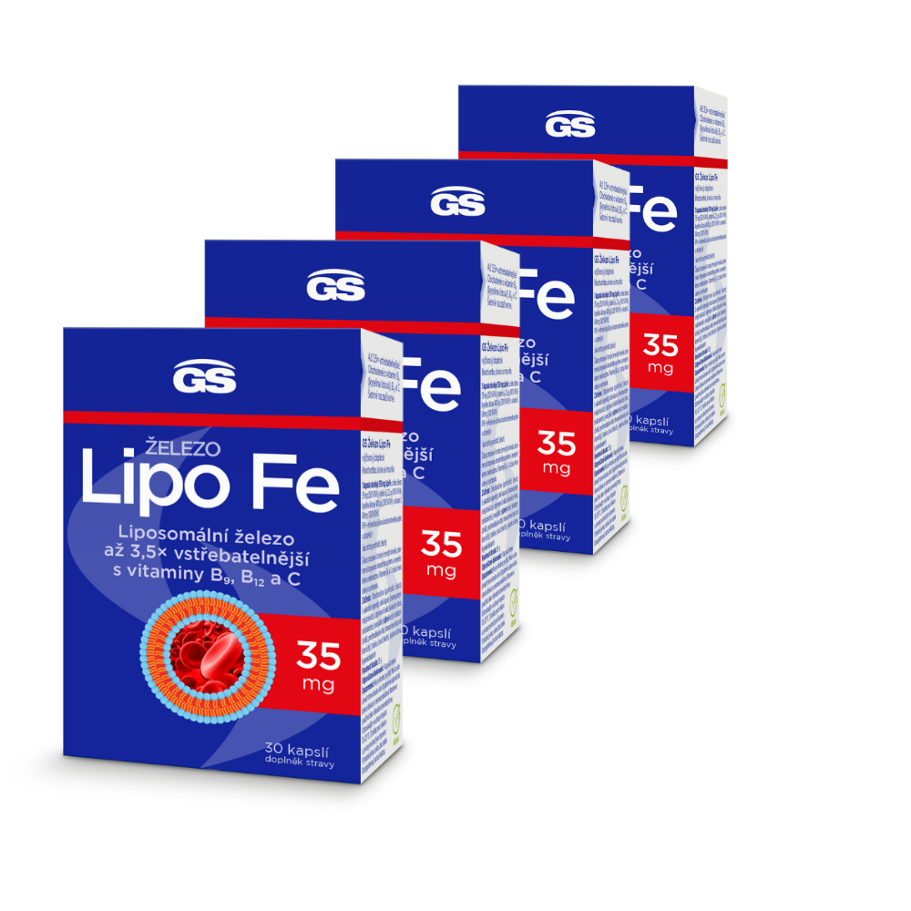Levně GS Železo Lipo Fe, 4 × 30 kapslí