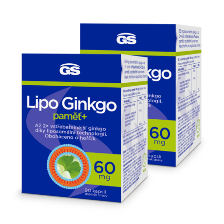 GS Lipo Ginkgo paměť+ 60 mg, 2 × 90 kapslí
