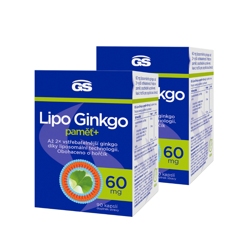 Levně GS Lipo Ginkgo paměť+ 60 mg, 2 × 60 kapslí