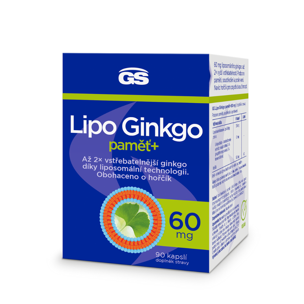 Levně GS Lipo Ginkgo paměť+ 60 mg, 90 kapslí