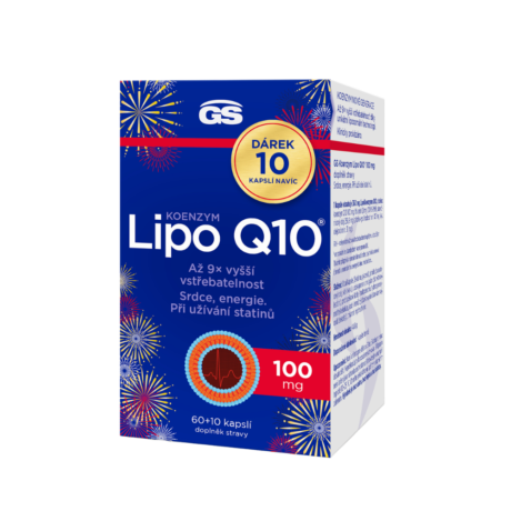GS Koenzym Lipo Q10 100 mg, 60+10 kapslí NAVÍC, dárkové balení