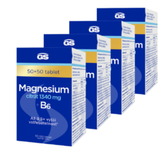 GS Magnesium citrát 1340 mg + B6, 4 x 50 + 50 tablet