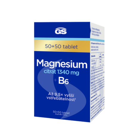 GS Magnesium citrát 1340 mg + B6, 50 + 50 tablet
