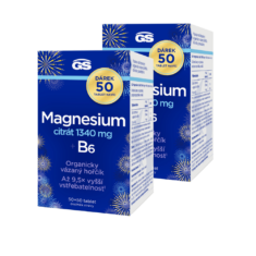 GS Magnesium citrát 1340 mg + B6, 2 x 50 + 50 tablet NAVÍC, dárkové balení 2025