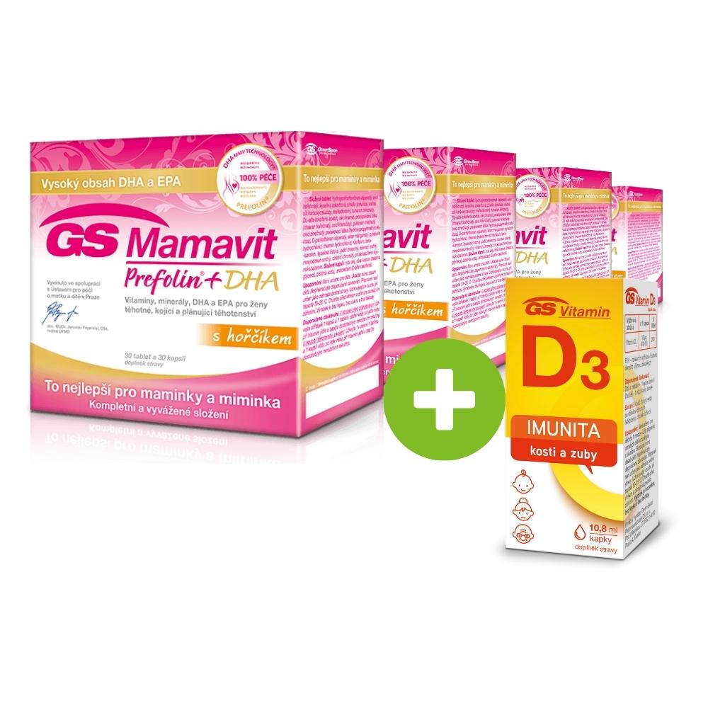 GS Mamavit Prefolin+DHA, 120 tablet + 120 kapslí