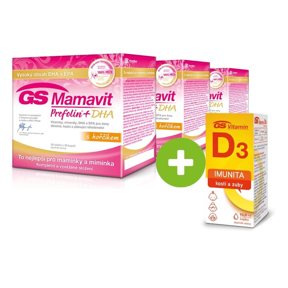 GS Mamavit Prefolin+DHA, 90 tablet + 90 kapslí