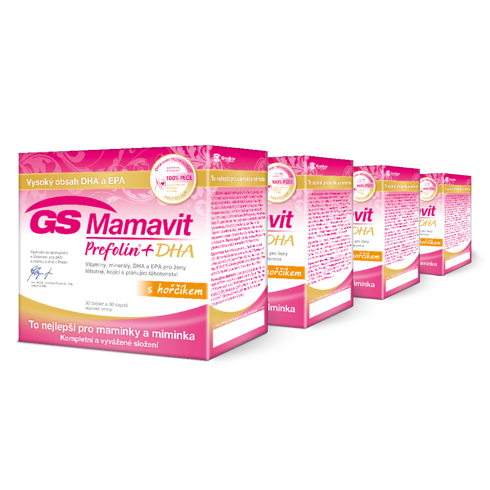 GS Mamavit Prefolin+DHA, 120 tablet + 120 kapslí