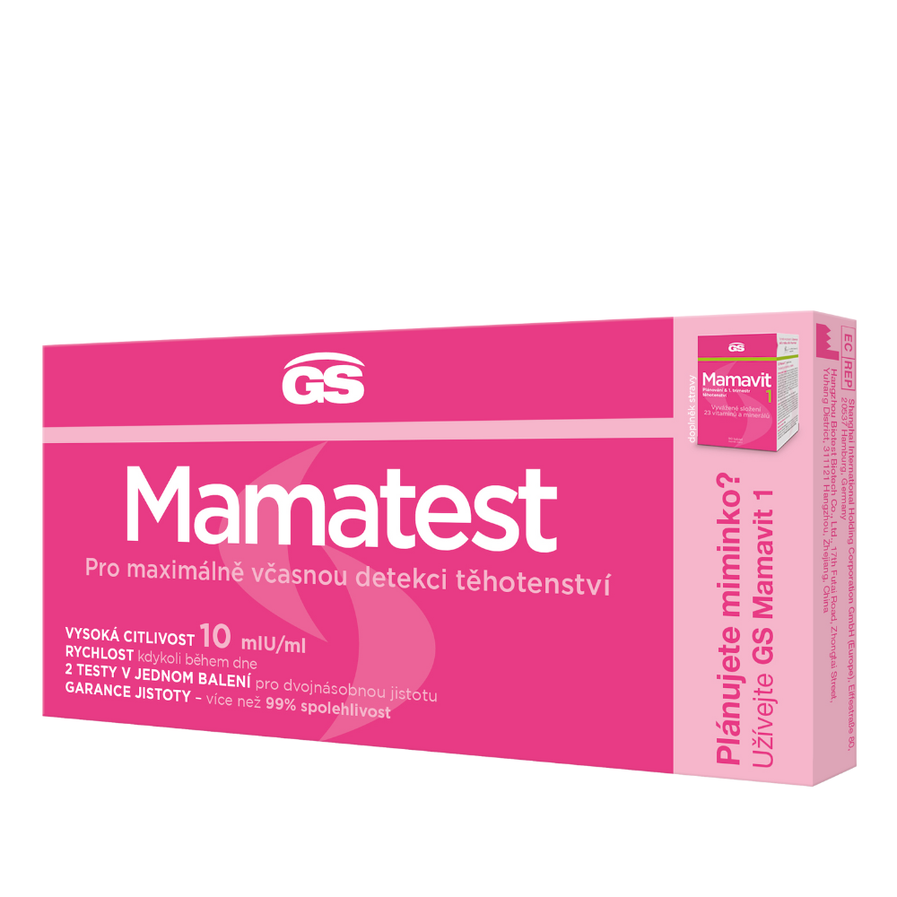 Levně GS Mamatest Těhotenský test, 2 kusy