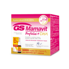 GS Mamavit Prefolin+DHA, 30 tablet + 30 kapslí + dárek kapky vitamin D3