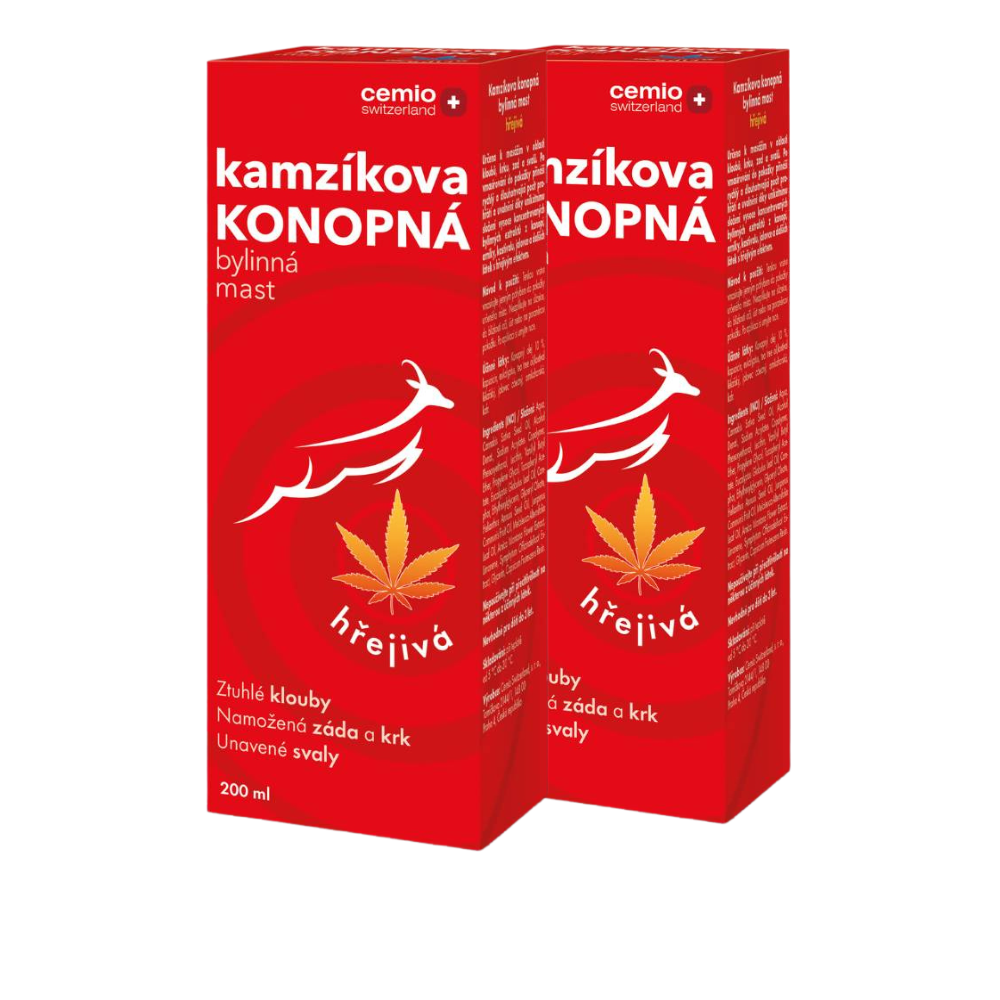 Cemio Kamzíkova konopná bylinná mast hřejivá, 2 × 200 ml