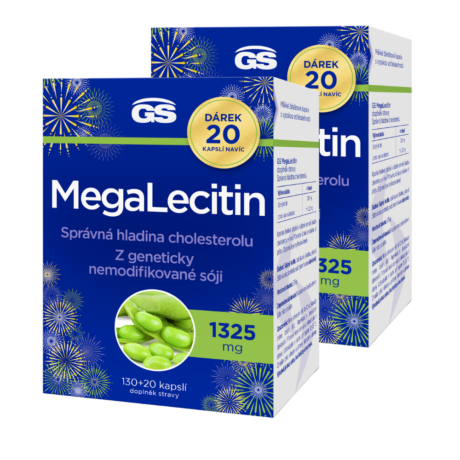 GS Megalecitin 1325 mg, 2 × 130+20 kapslí NAVÍC, dárkové balení