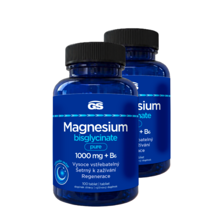 GS Magnesium bisglycinate pure 1000 mg + B6, 2 × 100 tablet