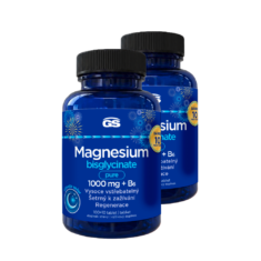 GS Magnesium bisglycinate pure 1000 mg + B6, 2 × 100 + 10 tablet NAVÍC, dárkové balení