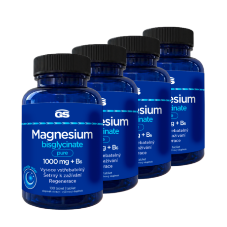 GS Magnesium bisglycinate pure 1000 mg + B6, 4 × 100 tablet