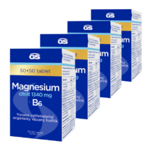 GS Magnesium citrát 1340 mg + B6, 4 x 50 + 50 tablet
