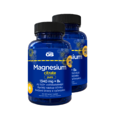 GS Magnesium citrate pure 1340 mg + B6, 2 × 70+40 tablet NAVÍC, dárkové balení