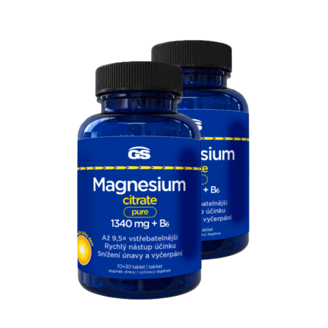 GS Magnesium citrate pure 1340 mg + B6, 2 × 70+30 tablet