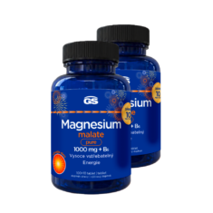 GS Magnesium malate pure 1000 mg + B6, 2 × 100 + 10 tablet NAVÍC, dárkové balení