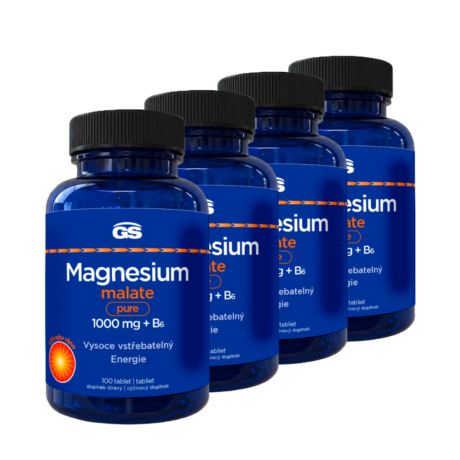 GS Magnesium malate pure 1000 mg + B6, 4 × 100 tablet